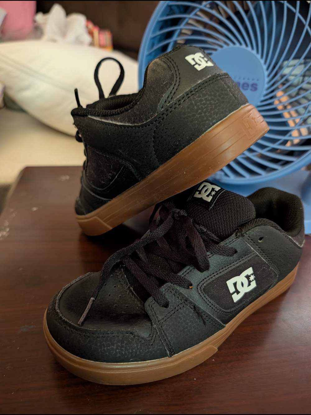 DC Kids Black & Gum Skate Shoes
